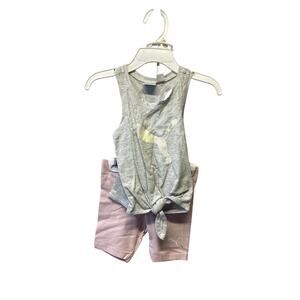 Puma Kids 2 Pc Sets Gray Tank Top & Purple Short Size 12M